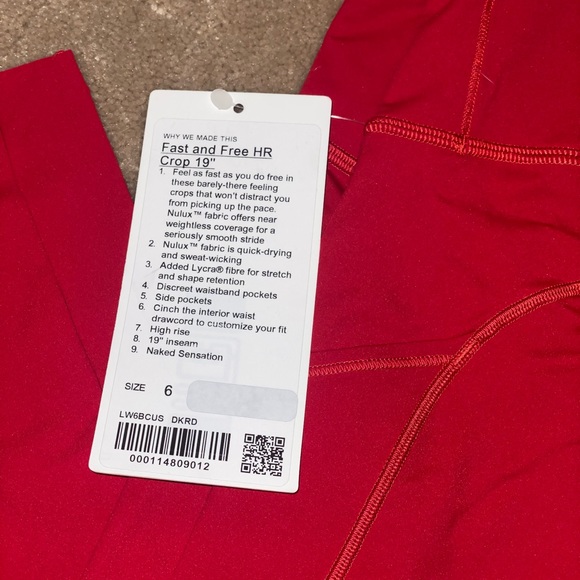 Lululemon Fast and Free Crop II 19" *Non-Reflective - Picture 4 of 4